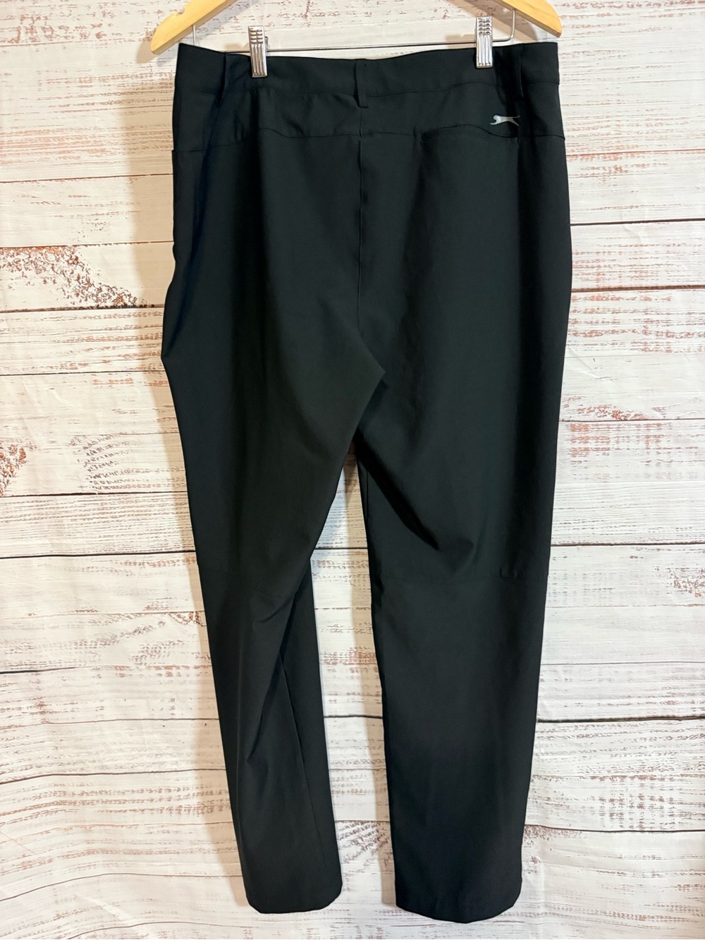 Slazenger Women's Golf Pants Black Size 12 Straight Leg Flat Front Belt Loops - Picture 2 of 6